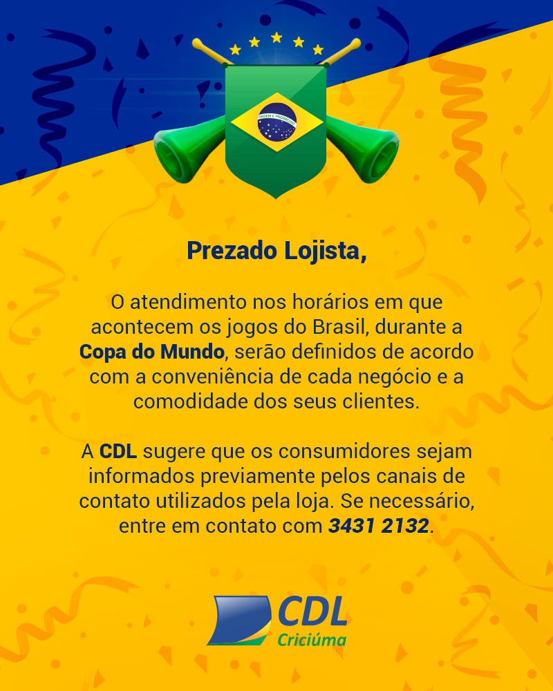 Comunicado: funcionamento durante os jogos do Brasil na Copa do Mundo –  Conselho Regional de Enfermagem do Espírito Santo